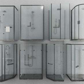 现代淋浴间3D模型下载